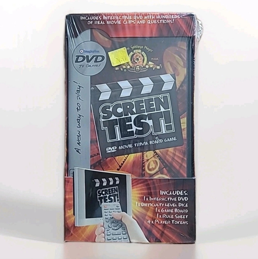 Vintage MGM Screen Test! DVD TV Movie Trivia Board Game 2004 New Sealed Box Y2K